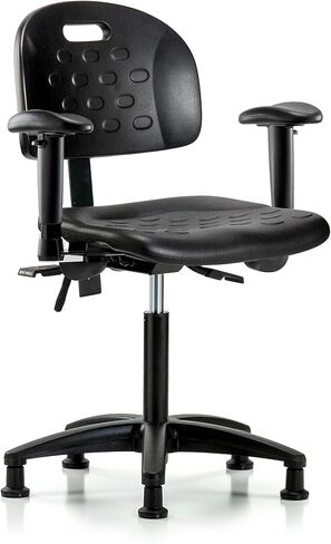 LabTech Seating LT42837 Handle Medium Bench Chair, Polyurethane, Nylon Base - Tilt, Arms, Glides in Kuwait