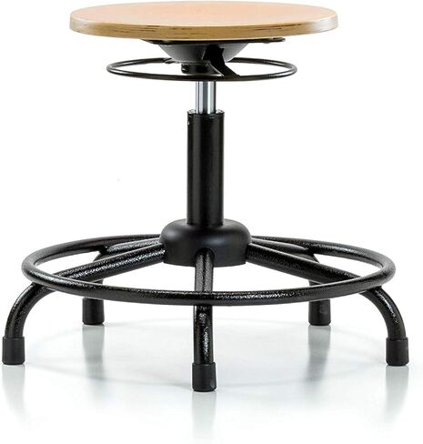 LabTech Seating LT46552 Desk Height Stool, Wood, Round Tube Base, Glides in Kuwait
