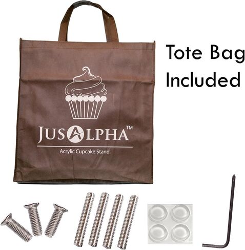 Jusalpha® كبير 4 طبقات من الزجاج الأكريليكي حامل الكيك الدائري حامل الكب كيك برج الحلوى وحفلات الشاي وطبق تقديم الحلوى وديكور الحفلات مع أقدام قضيب (4RF) in Kuwait