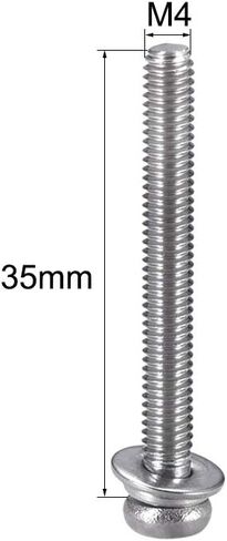 Uxcell M4 x 60mm الفولاذ المقاوم للصدأ فيليبس عموم رئيس مسامير البراغي تتحد مع غسالة الربيع وغسالات عادية 5 قطع in Kuwait