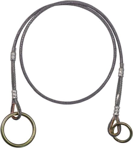 Palmer Safety 4' Anchor Cable Cross Arm with 1/4" Vinyl Coated I-Beam Cable, Ring on One End and Locking Snap Hook on Opposite End - Meets or Exceeds ANSI Z359.18-2017 in Kuwait