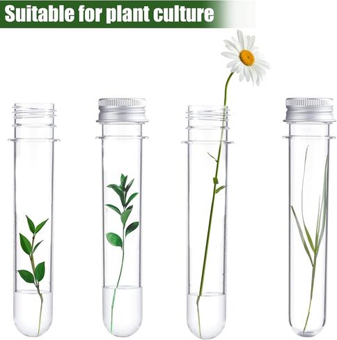 80 قطعة من انابيب اختبار بلاستيكية مسطحة شفافة 45 مل مع اغطية لولبية 140 × 25 ملم، انابيب بلاستيكية علوية مع اغطية حاويات اختبار لخرز الحلوى وكرات العلكة والملح وعينات السائل in Kuwait