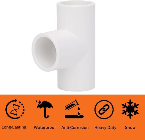 6Pack 3 Way 1 Inch Tee PVC Pipe Fittings Connector SCH40 Furniture Build Grade PVC Corner Fittings Elbow Fittings for DIY PVC Shelf Garden Support Structure Tent Connection in Saudi Arabia