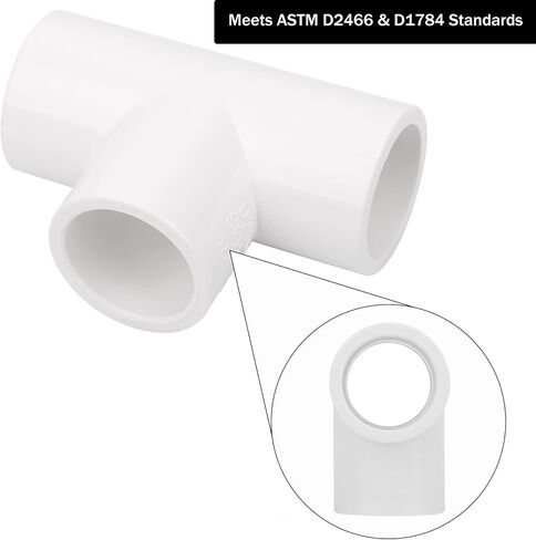 6Pack 3 Way 1 Inch Tee PVC Pipe Fittings Connector SCH40 Furniture Build Grade PVC Corner Fittings Elbow Fittings for DIY PVC Shelf Garden Support Structure Tent Connection in Saudi Arabia