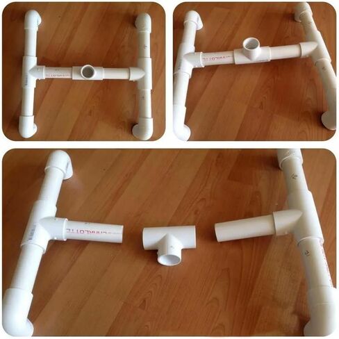 6Pack 3 Way 1 Inch Tee PVC Pipe Fittings Connector SCH40 Furniture Build Grade PVC Corner Fittings Elbow Fittings for DIY PVC Shelf Garden Support Structure Tent Connection in Saudi Arabia
