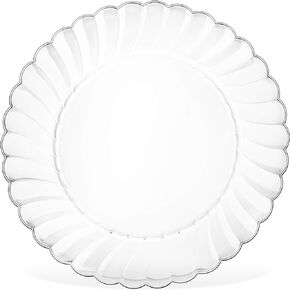 Premium Hard Plastic Round White Plates – 50 x 6" -Washable & Reusable - Party Supplies For Birthdays, Celebrations, Buffets, Fiestas, Catering & More in Kuwait