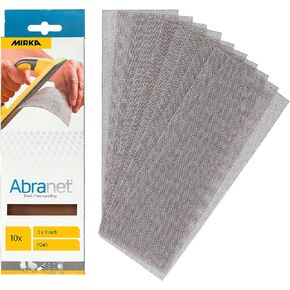 Mirka Abranet Net Sheets 3 x 9 inch/Grit 120 / Mesh Sandpaper Sanding Sheet Hook and Loop / 10 pcs / 9A-175-120RP