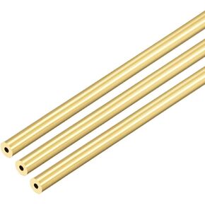 uxcell Brass Round Tube, 300mm Length 3mm OD 1mm Wall Thickness, Seamless Straight Pipe Tubing 3 Pcs