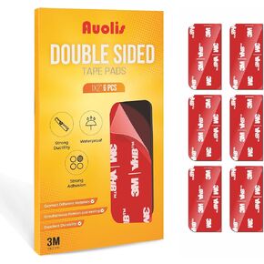 Auolis 3M شريط مزدوج الجوانب شديد التحمل 1 * 2 6 قطع 3M VHB شريط لاصق للسيارات والحرف اليدوية والتعليق على الحائط، شريط إسفنجي مربعات لاصقة قوية للداخلية والخارجية in Kuwait