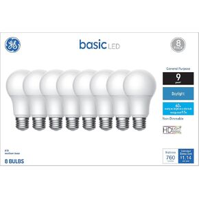 GE Basic LED Light Bulbs, 60 Watt, Daylight, A19 (4 Pack)