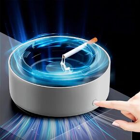 Smokeless Ashtray, 2 in 1 Air Purifier Multifunctional Smokeless Ashtrays with Filter, Purifier Ashtrays for Cigarettes Car Indoor (Green)