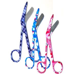Set of 3 Lister Bandage Scissors 5.5" Assorted Pattern Shears Ideal Gift For Nurses Doctors Firefighters Made Of premium Quality Stainless Steel in Kuwait