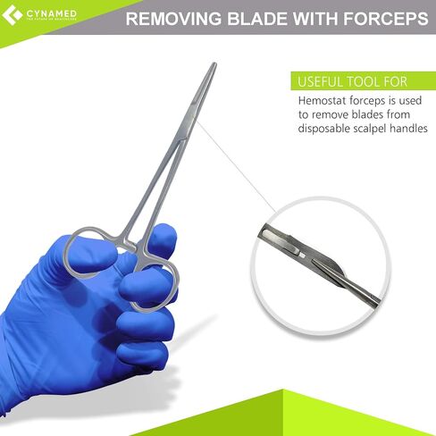 Dermaplaning Cleaning Kit - Disposable Scalpel Blades No.10, 11, 15, Metal Handle with Blades, and Hemostat Blade Removal – Sterile & Individually Foil Wrapped – Suitable for Dermaplaning and More in Saudi Arabia
