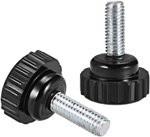 Uxcell M6 x 15mm متري ذكر الموضوع مخرش لقط المقابض قبضة الإبهام المسمار على نوع البلاستيك الخيوط اليد الترباس المقابض الأسود 6 قطع in Kuwait