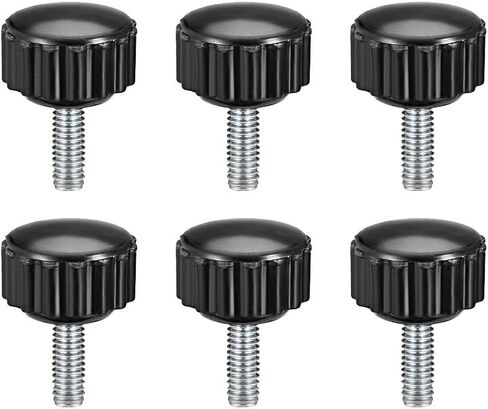 Uxcell M6 x 15mm متري ذكر الموضوع مخرش لقط المقابض قبضة الإبهام المسمار على نوع البلاستيك الخيوط اليد الترباس المقابض الأسود 6 قطع in Kuwait