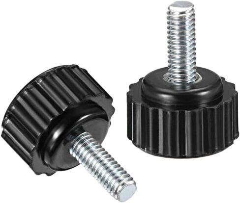 Uxcell M6 x 15mm متري ذكر الموضوع مخرش لقط المقابض قبضة الإبهام المسمار على نوع البلاستيك الخيوط اليد الترباس المقابض الأسود 6 قطع in Kuwait