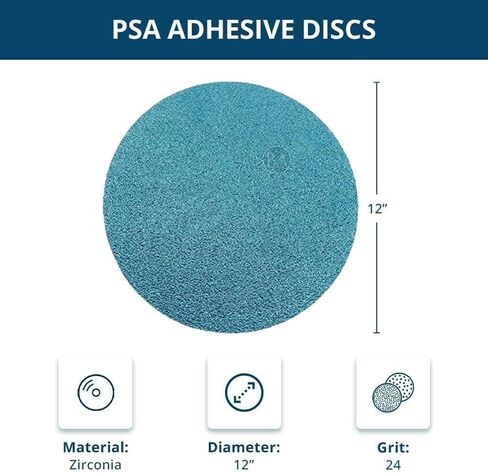 Benchmark Abrasives PSA No Hole 12 Inch Sanding Discs Adhesive Back with Zirconia Grains Automotive DA Orbital Sander Sandpaper - 12 Inch Sanding Disc - Surface Blending (5 Pack), 80 Grit in Saudi Arabia