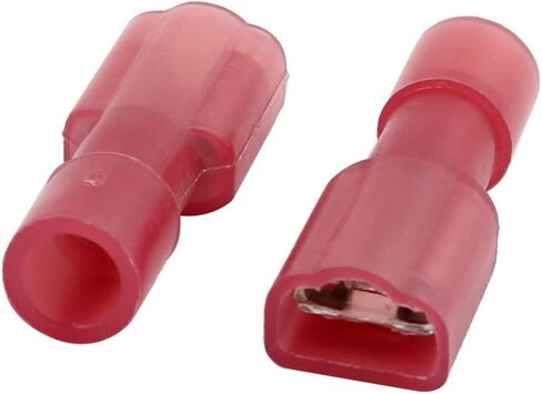 Uxcell 50 قطعة FDFN1-187 22-16AWG معزول أنثى المجرف تجعيد موصل طرفي أحمر in Saudi Arabia