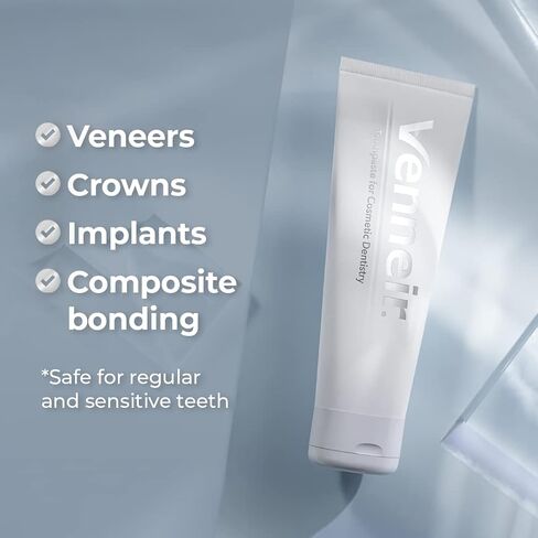 Venneir® Professional Toothpaste for Veneers, Composite Bondings, Implants, Crowns & Dental Work — Stain Removing, Natural, SLS Free, Pro Enamel Repair in Saudi Arabia