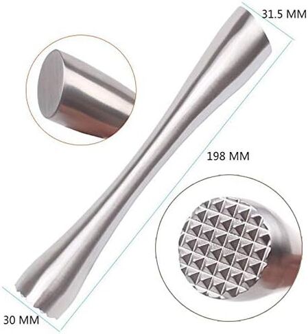 8" Muddler for Cocktails, Professional Stainless Steel Muddler for Old Fashioned Bitters, Creating Mojitos, Margaritas, Mint & Fruit Based Drinks- Ideal Home Bar, Bartender, Kitchen Masher Tool in Saudi Arabia