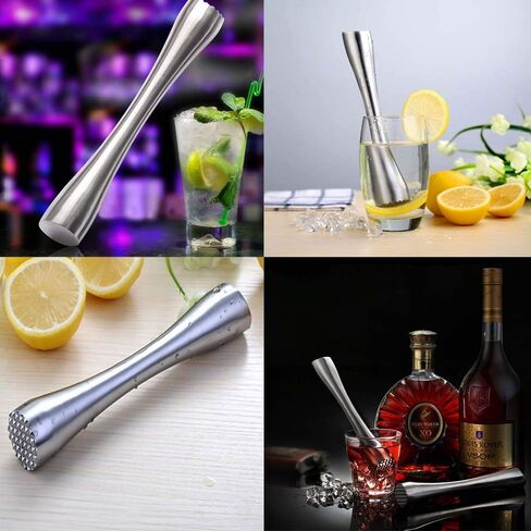 8" Muddler for Cocktails, Professional Stainless Steel Muddler for Old Fashioned Bitters, Creating Mojitos, Margaritas, Mint & Fruit Based Drinks- Ideal Home Bar, Bartender, Kitchen Masher Tool in Saudi Arabia