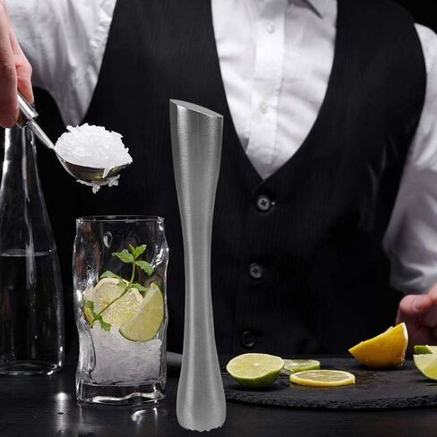 8" Muddler for Cocktails, Professional Stainless Steel Muddler for Old Fashioned Bitters, Creating Mojitos, Margaritas, Mint & Fruit Based Drinks- Ideal Home Bar, Bartender, Kitchen Masher Tool in Saudi Arabia