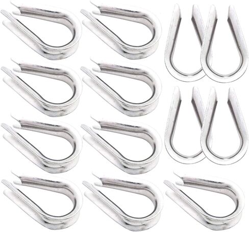 Luckkyme 15Pack M8 Stainless Steel Thimble for 5/16 inch Wire Rope Cable Thimbles Rigging in Saudi Arabia