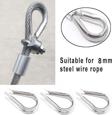 Luckkyme 15Pack M8 Stainless Steel Thimble for 5/16 inch Wire Rope Cable Thimbles Rigging in Saudi Arabia