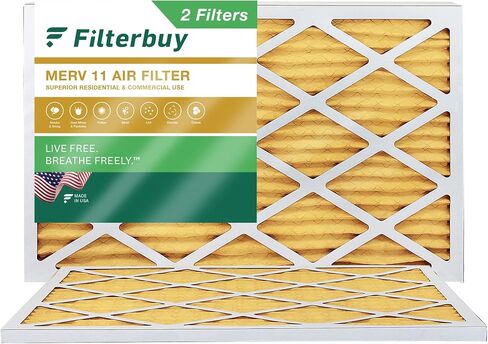 Filterbuy 10x24x1 Air Filter MERV 11 Allergen Defense (2-Pack), Pleated HVAC AC Furnace Air Filters Replacement (Actual Size: 9.50 x 23.50 x 0.75 Inches) in Kuwait