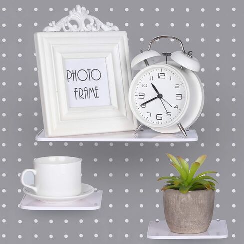 4 قطع من مجموعات لوحة الحائط Pegboard للتركيب على الحائط من Pegboard ملحقات منظم Pegboard، طريقتان للتركيب، لا تسبب ضررًا لجدار المرآب والمطبخ والحمام والمكتب (أبيض) in Kuwait