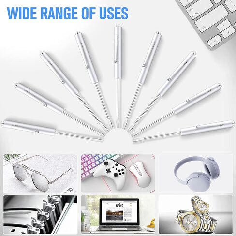 Honoson 10 Pieces Pocket Screwdriver Mini Tops And Pocket Clips Pocket Screwdriver Magnetic Slotted Pocket Screw Driver with A Single Blade Head for Mechanical, Electrician (Gray) in Kuwait