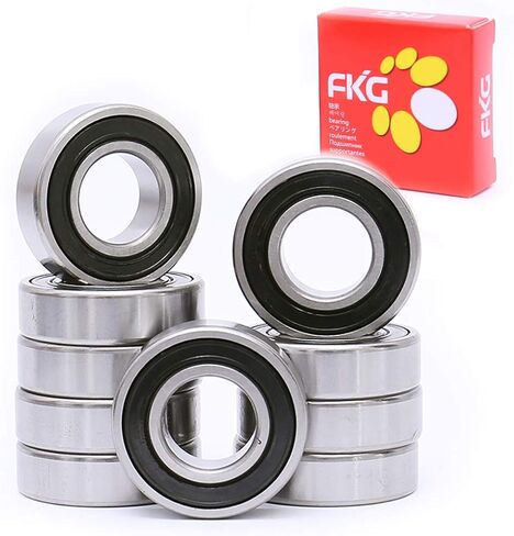 FKG 6004-2RS 20x42x12mm Deep Groove Ball Bearing Double Rubber Seal Bearings Pre-Lubricated 10 Pcs in Saudi Arabia
