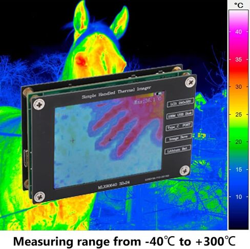 Vbestlife Thermal Imager, 2.8Inch Thermal Imager Infrared Camera, 320x240, ‑40℃ to +300℃, Built in SPI Flash Chip, USB C Charging, for Non Contact Temperature Measurement, Black in Saudi Arabia