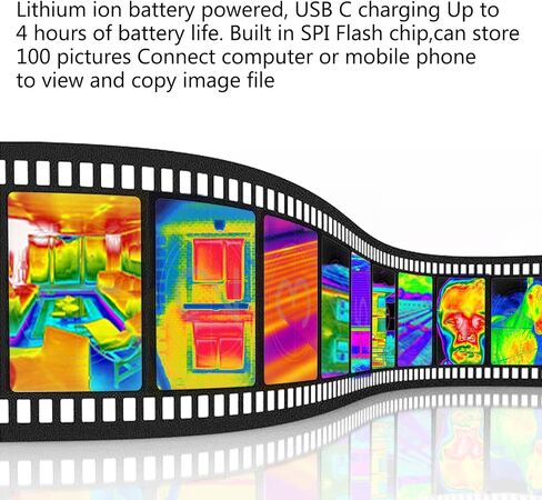 Vbestlife Thermal Imager, 2.8Inch Thermal Imager Infrared Camera, 320x240, ‑40℃ to +300℃, Built in SPI Flash Chip, USB C Charging, for Non Contact Temperature Measurement, Black in Saudi Arabia