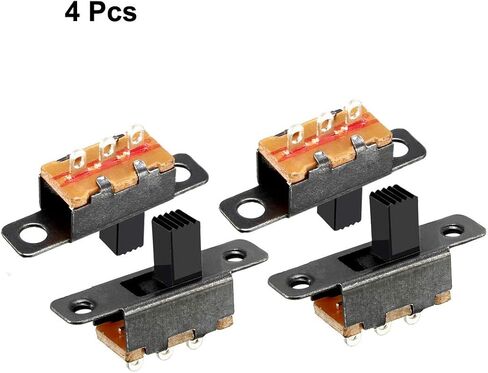 Uxcell 4 قطعة 3 مللي متر مفتاح منزلق عمودي SPDT 3 محطات PCB لوحة الإغلاق in Saudi Arabia