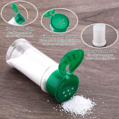 50 قطعة من برطمانات التوابل البلاستيكية مع اغطية شاكر، زجاجات توابل بلاستيكية 3.3 اونصة/100 مل، شاكر توابل لتخزين التوابل ومساحيق التوابل in Kuwait