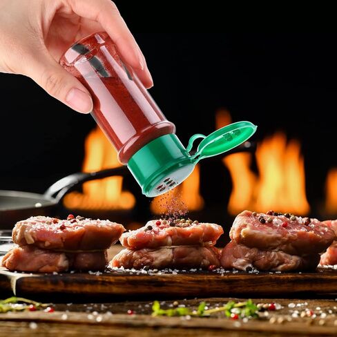 50 قطعة من برطمانات التوابل البلاستيكية مع اغطية شاكر، زجاجات توابل بلاستيكية 3.3 اونصة/100 مل، شاكر توابل لتخزين التوابل ومساحيق التوابل in Kuwait