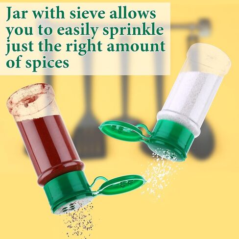50 قطعة من برطمانات التوابل البلاستيكية مع اغطية شاكر، زجاجات توابل بلاستيكية 3.3 اونصة/100 مل، شاكر توابل لتخزين التوابل ومساحيق التوابل in Kuwait