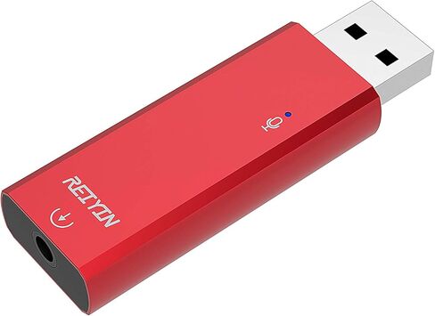 ريين محول رقمي الى تناظري DA-02 DAC، محول صوت USB 24 بت الى 3.5 ملم 192 كيلو هرتز مع وضع الانتاج الرقمي التناظري والبصري - احمر in Kuwait