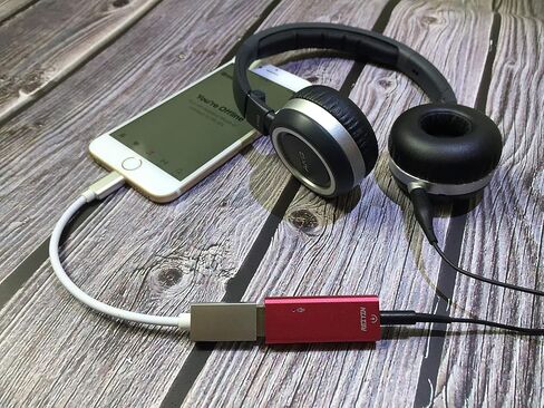 ريين محول رقمي الى تناظري DA-02 DAC، محول صوت USB 24 بت الى 3.5 ملم 192 كيلو هرتز مع وضع الانتاج الرقمي التناظري والبصري - احمر in Kuwait