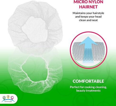 عش شعر اللحية من النايلون الناعم للاستعمال مرة واحدة من شركة ABC البيضاء in Kuwait