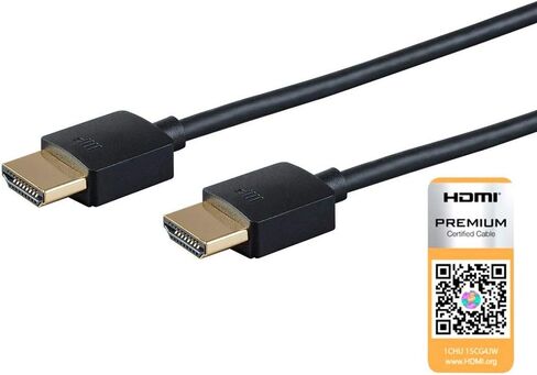مونو برايس كيبل HDMI عالي السرعة - 2 قدم - اسود | معتمد ممتاز، 4 كيه عند 60 هرتز، HDR، 18Gbps، 36AWG، واي يو في، 4:4:4 - سلسلة فائقة النحافة (124183) in Kuwait