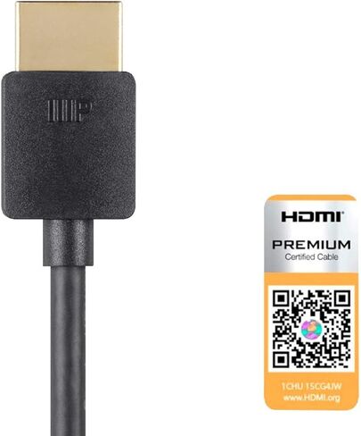 مونو برايس كيبل HDMI عالي السرعة - 2 قدم - اسود | معتمد ممتاز، 4 كيه عند 60 هرتز، HDR، 18Gbps، 36AWG، واي يو في، 4:4:4 - سلسلة فائقة النحافة (124183) in Kuwait