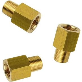 Brass Pipe Fitting Adapter 1/8 BSPT Male x 1/8 Female NPT Adapter British to US Gauge Sensor Sender Adapter Reducer Pack of 3