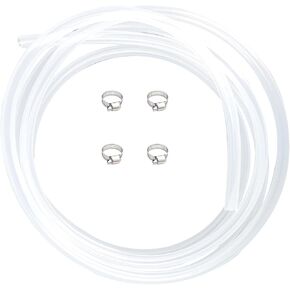 JENSWILL 5/16 بوصة (8 مم) معرف × 7/16 بوصة (11 مم) OD، 10 أقدام من السيليكون الشفاف أنابيب خرطوم درجة الحرارة العالية درجة الطعام مع 4 قطع مشابك خرطوم أنبوب متعدد الأغراض لخط البيرة، Kegerator، صناعة النبيذ، خرطوم الهواء، HVAC in Kuwait