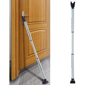HoneSecur 2 Pack 2-in-1 Door Security Bar & Sliding Patio 28″ Stopper Jammer Child Proof Adjustable Constructed of High Grade Iron Window Doors Bars, Black, Black 2 pack in Saudi Arabia