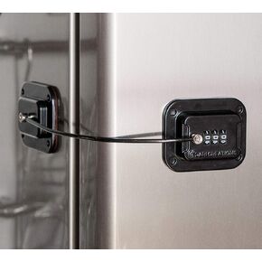 Keyless Refrigerator Lock - Heavy Duty Combination Fridge Lock, Easy to Install and Use (White) in Saudi Arabia