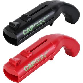 Cap Gun Bottle Opener,Funny Launcher Shooter Bottle Opener for Creative Game,Family Party,Bar ,Outdoor Barbecue,Plastic (Black&Grey)