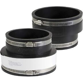 توريد العملاق 6I59x2 وصلة توصيل مرنة من البولي فينيل كلوريد مع مشابك من الفولاذ المقاوم للصدأ، 5 × 4 بوصة، أسود (عبوة من 2)، 5 × 4 in Kuwait