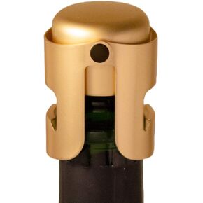Gold Champagne Stopper, Designed in France, Bottle Sealer for Cava, Prosecco, Sparkling Wine, Gold Plated, No Sharp Edge, Simple Design, No Leaks, No Spills, Fizz Saver, Passed 13 lbs Pressure Test